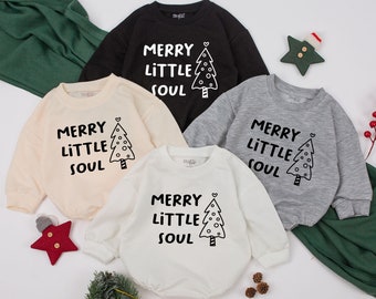 Merry Little Soul Romper Kid, Baby Shower, Christmas Infant Clothes, Gender Neutral Baby Clothing, Christmas Tree, Christmas Outfit