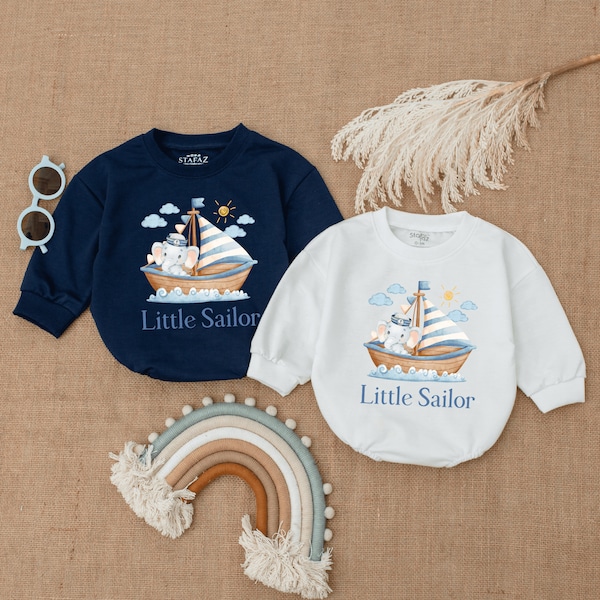 Little Sailor Baby Romper, Cute Newborn Infant Outfit, Tinny Adventurer, Sailor Kids Tee, Explorer Sailing Kids, Tshirt Ocean, Baby Outfit