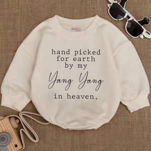 Hand Picked for Earth by my Grandma in Heaven Romper, Baby Shower Gift, Baby Romper, Baby Announcement Outfit, Newborn Clothes