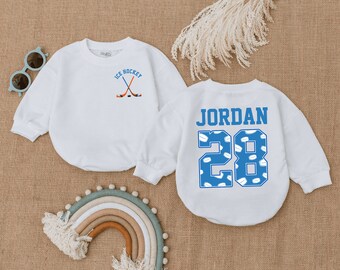 Personalized Ice Hockey Bubble Romper, Future Hockey Player, Funny Hockey, Newborn Gift, Hockey Fan, Hockey Buddy, Baby Sleepsuit