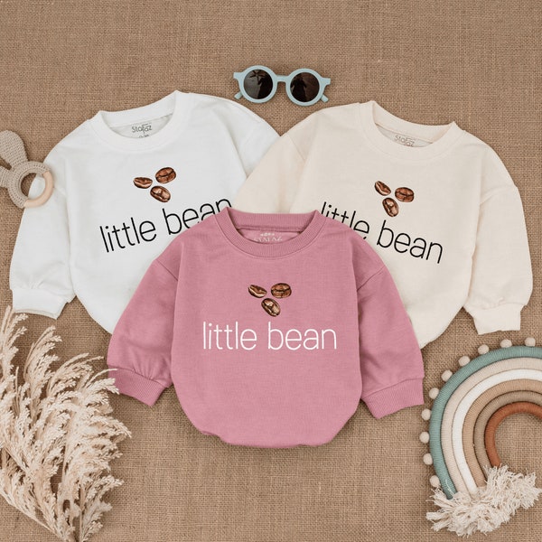 Little Bean Coffee Baby Romper, Coffee Baby Clothes, Newborn Outfit, Toddler Sweater, Baby Romper, Newborn Gift, Long Sleeve, Coffee Lover