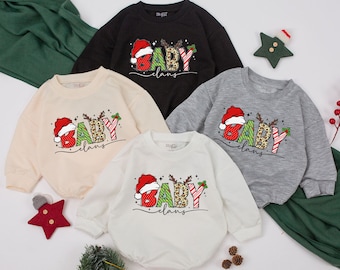 Baby Claus Romper, Christmas Baby Outfit, Baby First Christmas, Baby Holiday Outfit, Baby Sweatshirt Romper, Infant Clothes, Baby Outfit