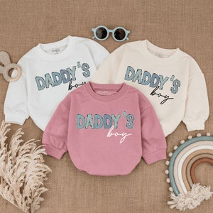 Daddy&#39;s Boy Romper, Funny Retro Romper, Newborn Outfit, Fathers Day, Father&#39;s Day Gift, Announcement Gift for Baby, Bubble Bodysuit