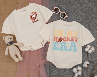 Custom In My Hockey Era Romper Short - Sleeve, Future Hockey Player, Funny Hockey, Newborn Outfit, Hockey Fan, Hockey Buddy, Baby Outfit