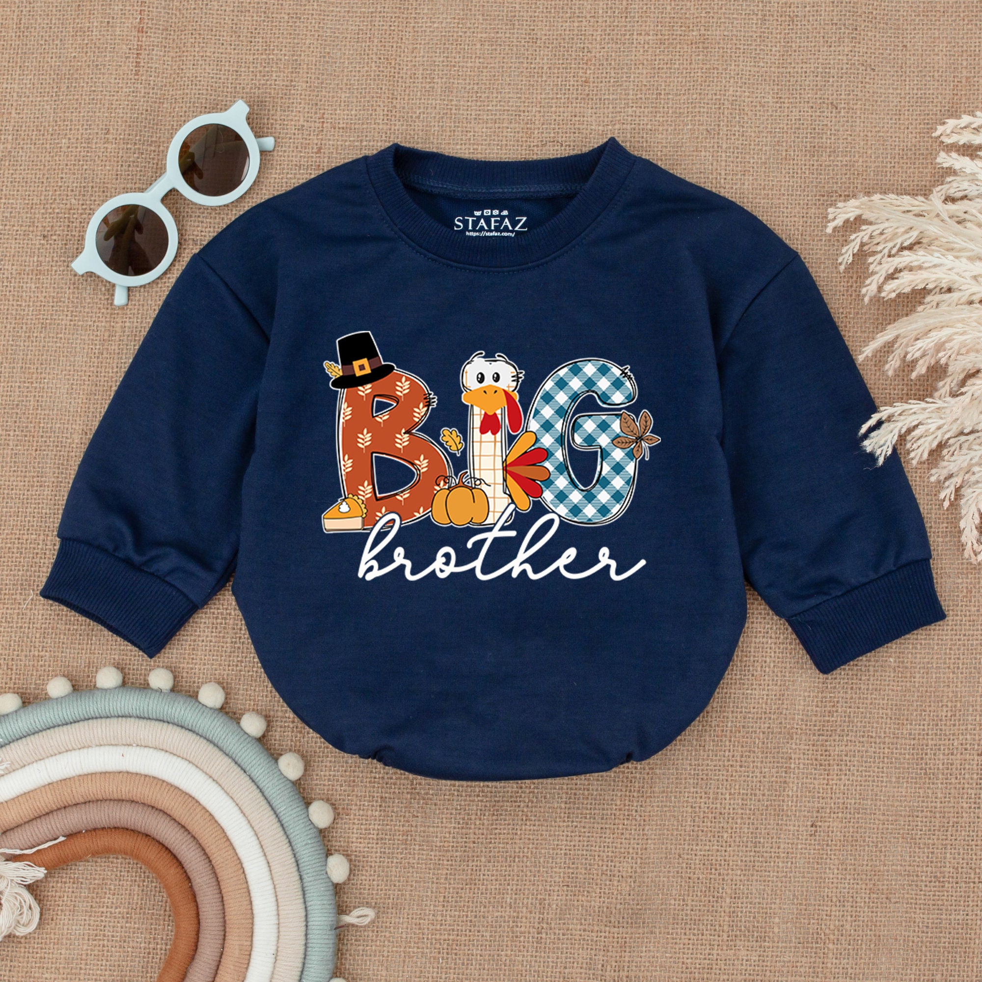 Personalized Matching Family Thanksgiving Baby Outfit, Brother Sister Bubble Romper, Matching Baby Thanksgiving Clothes, Fall Baby Outfit