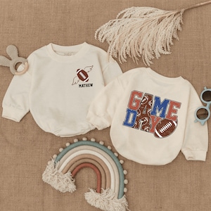 Personalized Game Day Baby Romper, Football Season, Game Day Vibes Sweatshirt, Football Game Day Romper, Bubble Romper, Infant Bodysuit