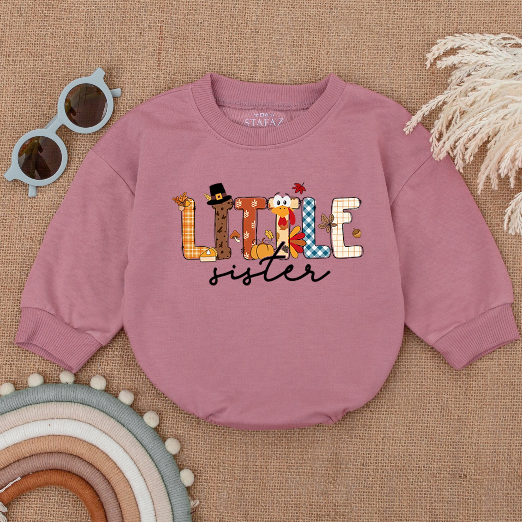 Personalized Matching Family Thanksgiving Baby Outfit, Brother Sister Bubble Romper, Matching Baby Thanksgiving Clothes, Fall Baby Outfit