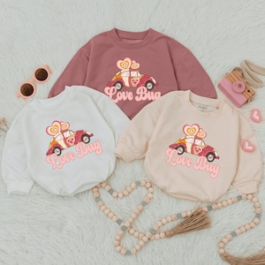 Love Bug valentine Baby Romper, Retro Valentine Baby, First valentine, Baby shower gift, Bubble Romper, Baby Infant, Romper kid, Baby outfit