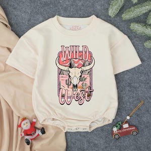 Pink Wild West Cowgirl Baby Bubble Romper, Cow Girl Western Bodysuit, Baby Shower Clothes, Cowgirl Coming Home Outfit, Baby Shower Gift Girl
