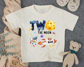 Personalized Two The Moon Shirt, Birthday Boy Shirt, Astronaut Birthday Shirt, Birthday Outfit, Space Birthday Theme, Toddler Birthday