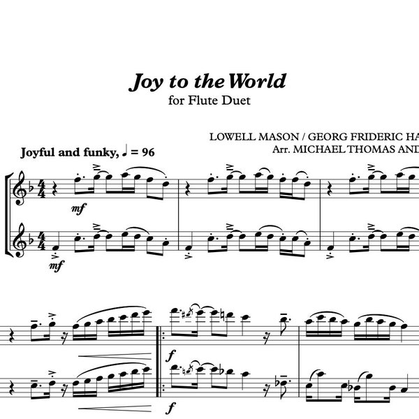 Joy to the World (for Flute Duet)