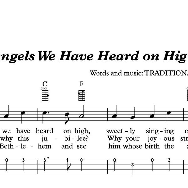 Angels We Have Heard on High (für Ukulele mit TAB)