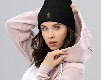 Coffee Bear Cuffed Beanie