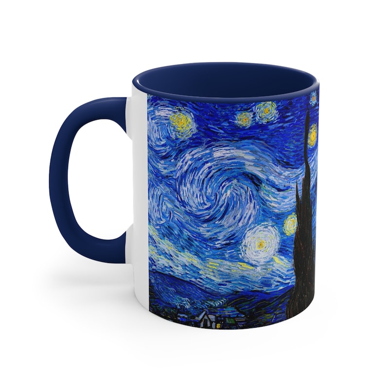 Starry Night Mug | Starry Night Coffee Mug | 11 oz Ceramic Van Gogh Mug | Van Gogh Coffee Mug | Van Gogh Gifts | Starry Night Cup image 2