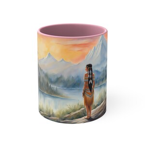Pocahontas Mug | Native American Mug | Indian Mug | Fairy Tale Mug Cup | Scenic Historical Mug | Mountains River Drinkware Gift Women Stuff image 9