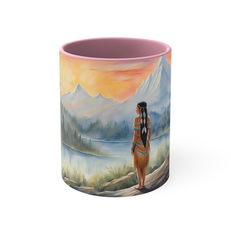 Pocahontas Mug | Native American Mug | Indian Mug | Fairy Tale Mug Cup | Scenic Historical Mug | Mountains River Drinkware Gift Women Stuff image 9