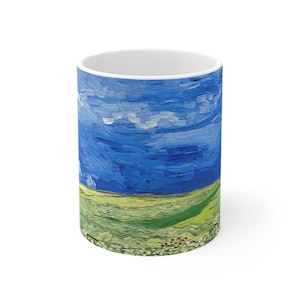 Wheatfield Under Thunderclouds | Vincent Van Gogh Mug | Van Gogh Coffee Mug | 11 oz Ceramic Mug | Van Gogh Mug Set