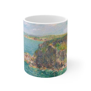 Rocher la Teignouse, Cap Fréhel Mug (1907), Classic Sea Bluff Mug, Vintage Artwork Painting on Coffee Mug, Scenic Ocean Cup Ceramic Handmade