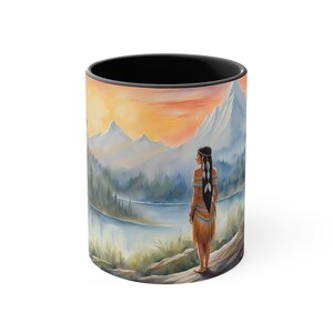 Pocahontas Mug | Native American Mug | Indian Mug | Fairy Tale Mug Cup | Scenic Historical Mug | Mountains River Drinkware Gift Women Stuff image 5