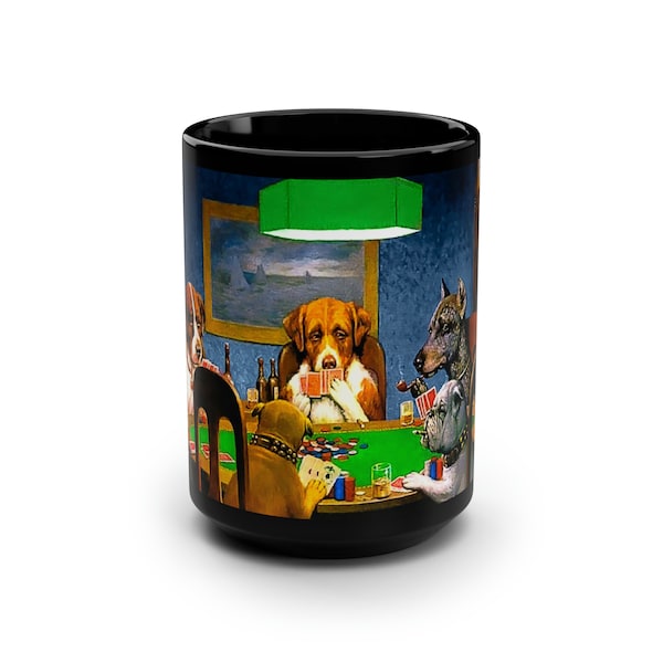 15 oz Dogs Playing Poker Mug | A friend In Need Coffee Mug | Cassius Marcellus Coolidge Gift | Big Large Famous Art Mug Drinkware Cup