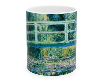Claude Monet Water Lily Pond Coffee Mug - Symphony in Green Art Cup - Impressionist Gift for Art Lovers - 11oz Ceramic Mug for Tea & Coffee
