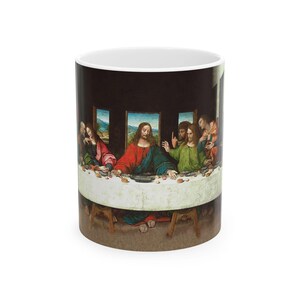 Leonardo da Vinci&#39;s The Last Supper Coffee Mug, Renaissance Art Cup, Historic Biblical Jesus Scene, Painterly Religious Art, Gift Idea