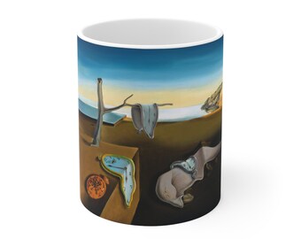 The Persistence of Memory Mug Salvador Dalí Mug , Aesthetic Fine Art Drinkware 11 oz 325 ml Handmade Ceramic Famous Painting Mug Cup Gift