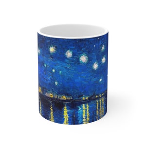 Sternennacht über der Rhone Tasse | Sternennacht über der Rhone Tasse | Sternenklare Nacht über der Rhone Kaffeetasse | Over The Rhone Trinkgefäße