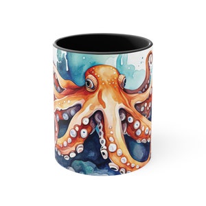 Octopus Coffee Mug | Adorable Octopus Coffee Mug Water Color Octopus Mug | Sea Mug Ceramic Cup | 11 Oz Ceramic Cup | Octopus Gift for Kids