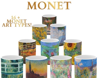 Claud Monet Coffee Mug, Claude Monet Mug Cup Drinkware | Famous painting mugs, 11 oz Novelty Mug, 325 ml Mug, 15 oz mug, 450 ml, small large