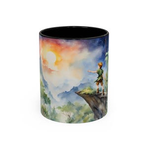 Peter Pan Mug for Women | Never land Mug | Fairy Tale Mug For Kids | Small Business Handmade Ceramic | Hot Cold Drinkware Best Cup Children