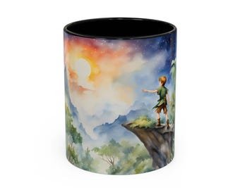 Peter Pan Mug for Women | Never land Mug | Fairy Tale Mug For Kids | Small Business Handmade Ceramic | Hot Cold Drinkware Best Cup Children