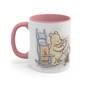 Winnie the Pooh Baby Shower Mug | Piglet Pooh with a Baby Cup | Best 11 Oz Aesthetic Drinkware Gift |