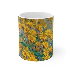 Jerusalem Artichoke Flowers Mug | Monet Mug Set | Monet Coffee Mug | Monet Cup | Floral Mug Gallery Set |