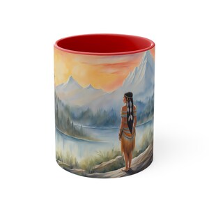 Pocahontas Mug | Native American Mug | Indian Mug | Fairy Tale Mug Cup | Scenic Historical Mug | Mountains River Drinkware Gift Women Stuff image 10
