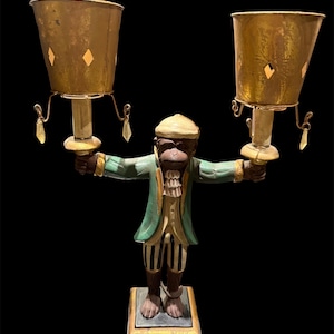 vintage monkey butler candle holder.