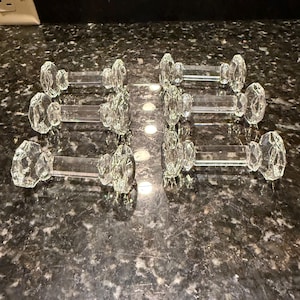 Crystal Knife Rests  w Multi-Faceted Diamond Patterns