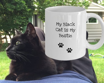 Black cat gift, black cat mug, black cat