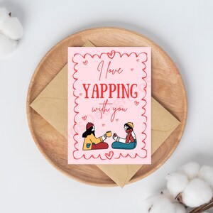 Ich liebe mit Ihnen Yappn Valentinstag Karte, Bester Freund Valentinstag, BFF Valentinstag, Bestie, Canva Vorlage, Pink und Rot, Galentines Tageskarte