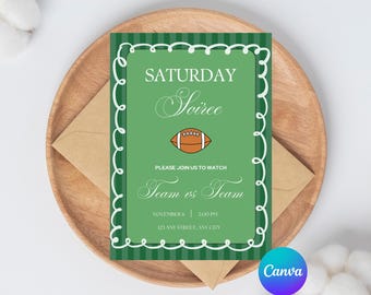 Football Party Invitation | Game Day Invite | Saturday Soiree Printable | Sports Event Invitation | Editable Template
