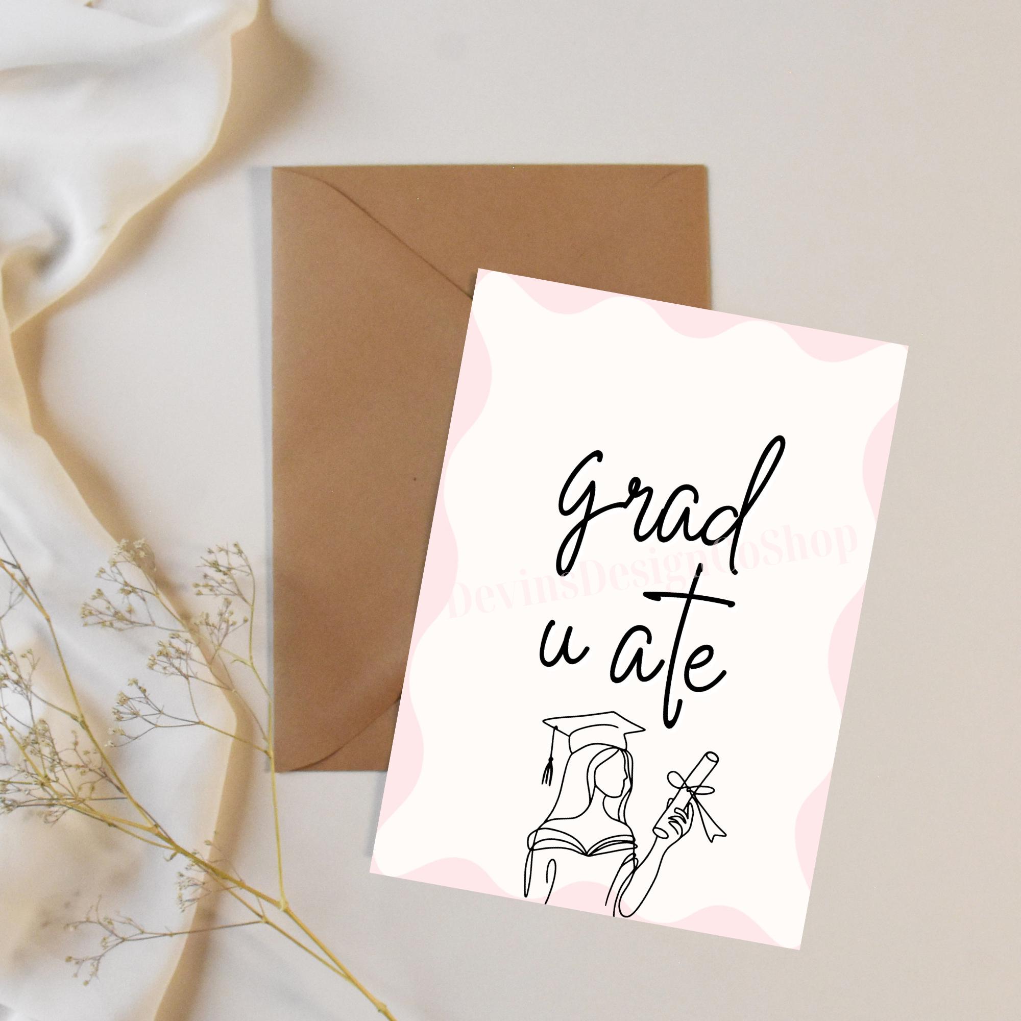 grad u ate card Amazon.com: Designing Moments Graduation Card for Her Class of 2026 |  Personalized College University Graduation Commencement Card main image 1