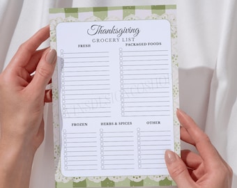 Thanksgiving Grocery List Printable, Thanksgiving Shopping List, Holiday Grocery Planner, Thanksgiving Meal Planning Checklist,