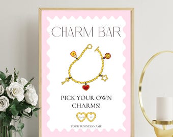 Letrero para bar de encanto, plantilla editable de Canva, letrero para fiesta de bar de encanto, fiesta de joyería, fiesta de manualidades, descarga digital, instrucciones, letrero de cuidado