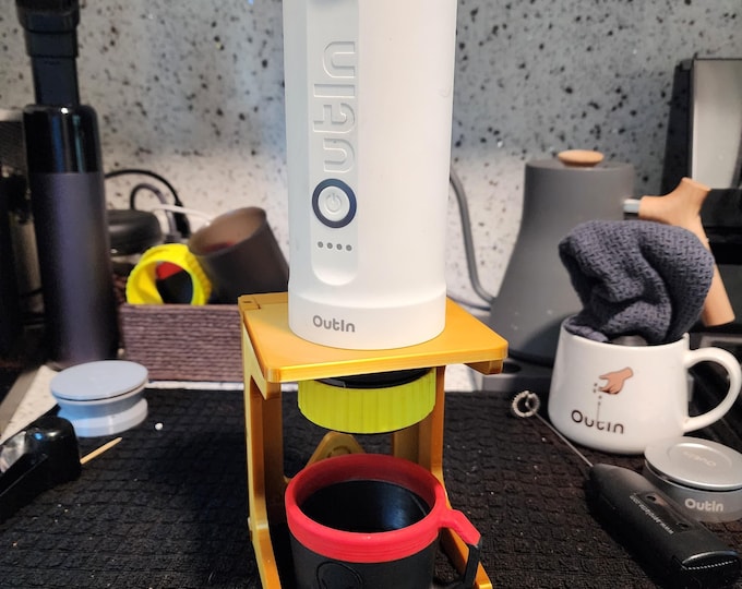 Folding stand for Outin portable espresso maker