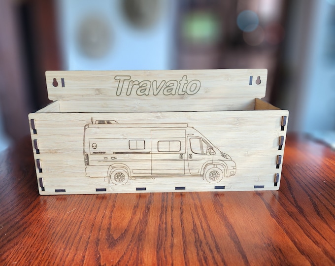 Travato wall mounted storage bin