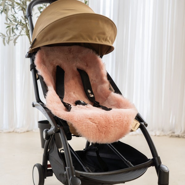 Baby Stroller Liner, Natural Merino Australian Sheepskin, Universal Pram Liner, Buggy Liner, Pink or White colours, Baby shower gift