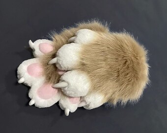16 kleuren! Harige poten Pluizige Fursuit poten Wolf Kemono Paws Gedeeltelijke Fursuit Kattenpoten Bontklauwen Blauwe poten Fursuit Roze Pad Bruine harige poot