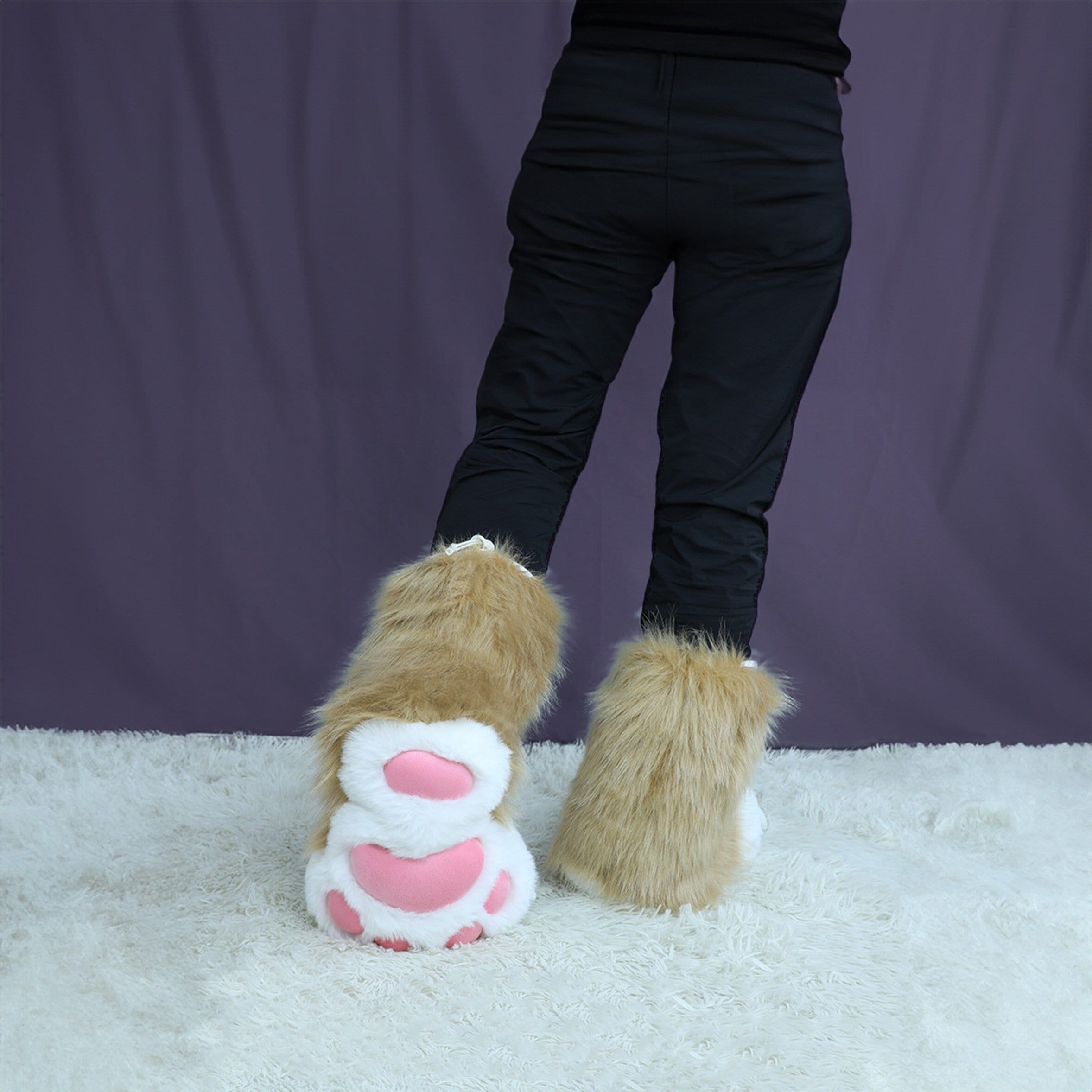 Furry clearance feet slippers