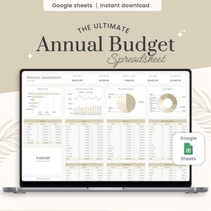 Spreadsheet jaar- en maandbegroting, Google Spreadsheets-sjabloon, Jaarplanner, Financieel Planner, Jaarbegroting, Jaarspreadsheet