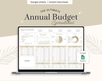 Annual Budget Spreadsheet: Financial Planner Google Sheets (PDF)